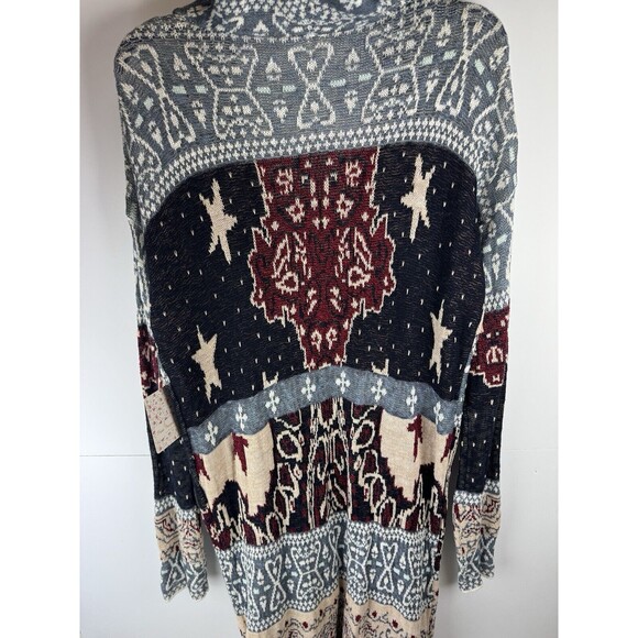 Free People Blue and Cream Patterned Cardigan - Picture 10 of 10